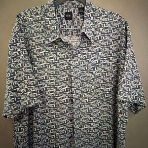 Silk Silk Icon Hawaiian Camp Shirt Men’s XXL Button Down Dress Shirt